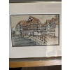 Image 2 : framed artwork is a signed lithograph by artist Maurice Legendre depicting the "Maison des Tanneurs"