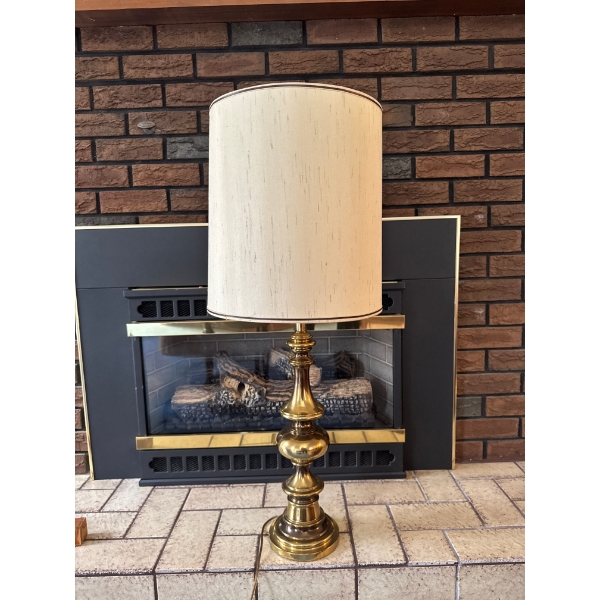  vintage brass table lamp, with search results suggesting it is likely manufactured by Stiffel or Fr