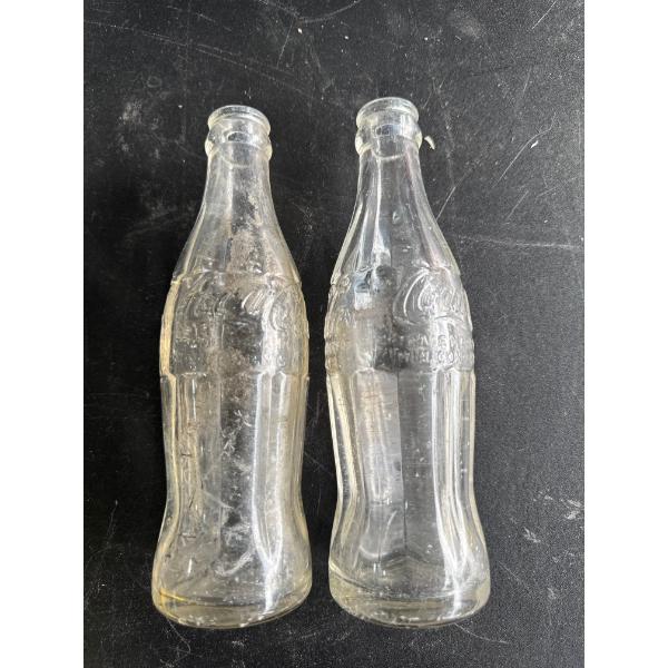 Vintage glass Coca Cola bottles