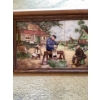 Image 1 : This is a vintage framed ceramic tile tray featuring artwork by the Dutch artist J.C. Van Hunnik. 
T