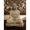 Image 2 : Large Stone Seated Buddha Garden Statue, 22" Tall, 18" Wide