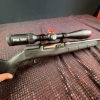 Image 1 : Savage A17 semi-automatic rifle chambered in .17 HMR, serial P742684. Features a black synthetic sto