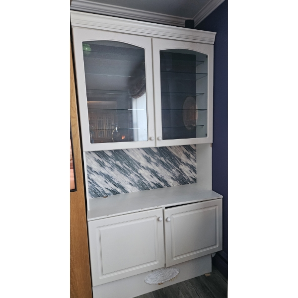 White melamine display cabinet