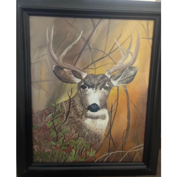 Home Interiors "The Silent Buck" Deer Art Print by K.Maroon (1978)