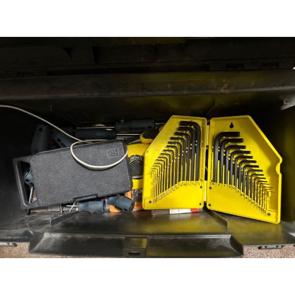  hand tools and toolbox. Rubbermaid toolbox