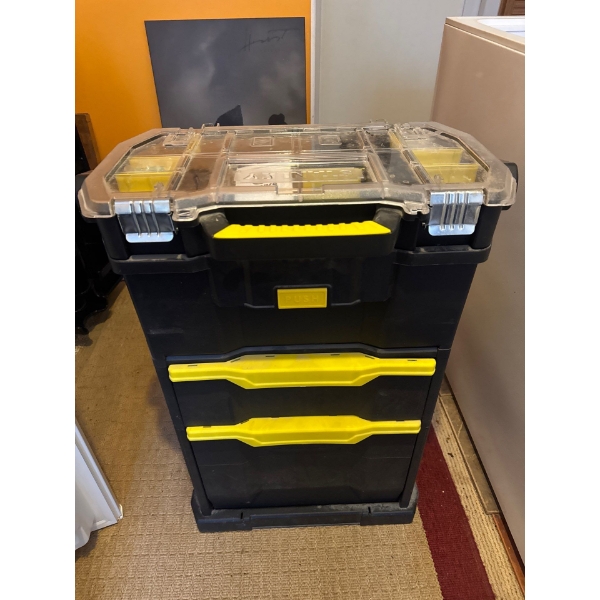 Stanley mobile tool chest, detachable top with handle 22 inches wide by 12 inches deep by 30 inches 