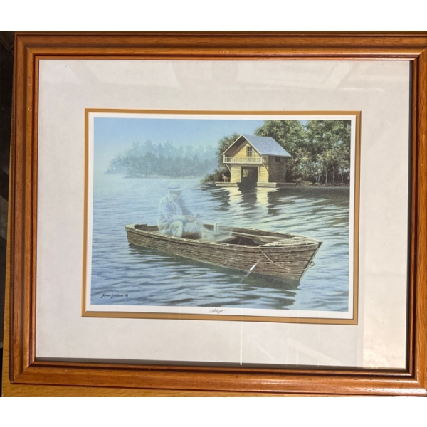 limited edition, signed and numbered print titled "Adrift" by Canadian artist James Lumbers. 