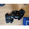Image 5 : Black CS-5 motorcycle helmet with visor and a pair of black leather RoadTour gloves. The helmet feat