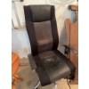 Image 2 : Multiple black office chairs featuring mesh and fabric upholstery, high backs, and armrests. The cha