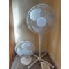 Image 1 : Two fans, one desk fan, one tall fan, both in working condition