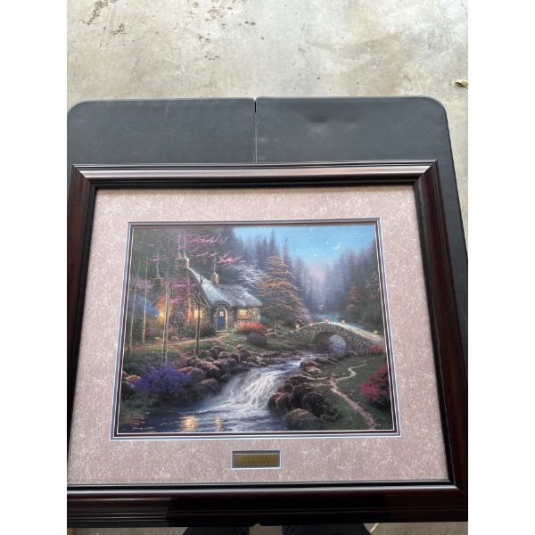 Twilight Cottage by Thomas, KINKADE . It's 30.5 X26.5 w.