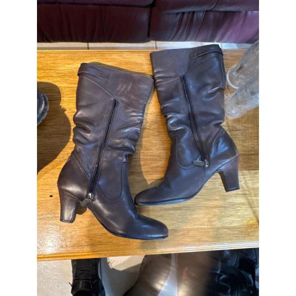 leather boots and hiking boots 