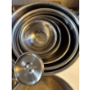 Image 1 : This is a collection of vintage aluminum bakeware and kitchen tools, including various cake pans, Je