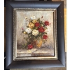 Image 1 : framed reproduction print of the still life oil painting "Summer Flowers" by French painter Henri Fa