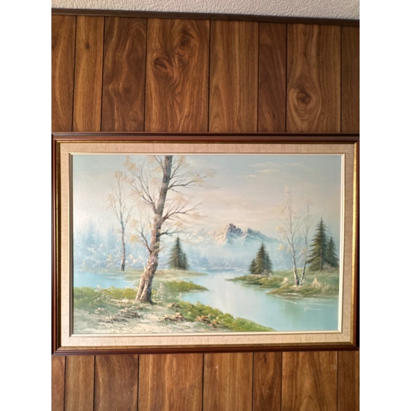 vintage oil on canvas landscape, likely by an artist signed as Herman. Painting Details
Artist: The 