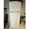 Image 1 :  white Mabe Twist Air refrigerator featuring a top-mount freezer design.
Brand: Mabe
Model/Feature: 