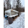Image 3 : Vintage truck canopy. Barrels, good for bear baiting. Saw horses, all contents included.