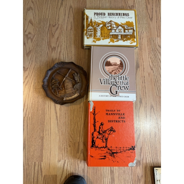 Three Alberta history books: 'Proud Beginnings: A Pictorial History of Red Deer', 'The Little Villag