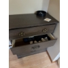 Image 7 : This vintage-style wooden dresser features ornate carved drawer fronts, brass-colored handles, and a
