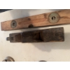 Image 8 : Wooden carpenter's level with brass fittings and inset bubble vial, featuring two viewing windows. T