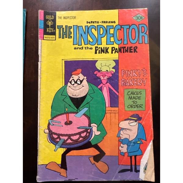  vintage comic book titled The Inspector and the Pink Panther, published by Whitman Publishing in 19