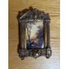 Image 2 :  antique miniature oil painting, likely dating back to the 18th or 19th century, featuring a pastora
