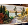 Image 1 :  original oil painting titled "Autumn Landscape with Winding Road" by listed artist G. Walker. 