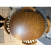 Image 5 :  vintage dining set includes a round maple wood table matching spindle-back chairs. 