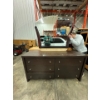 Image 1 : Dresser with mirror. Dresser is 68 and a quarter long by 19 wide by 78 inches high with mirror inclu