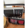 Image 9 : Two Old Hickory knives, a western rodeo-themed metal belt buckle, a wooden bar cart with casters and