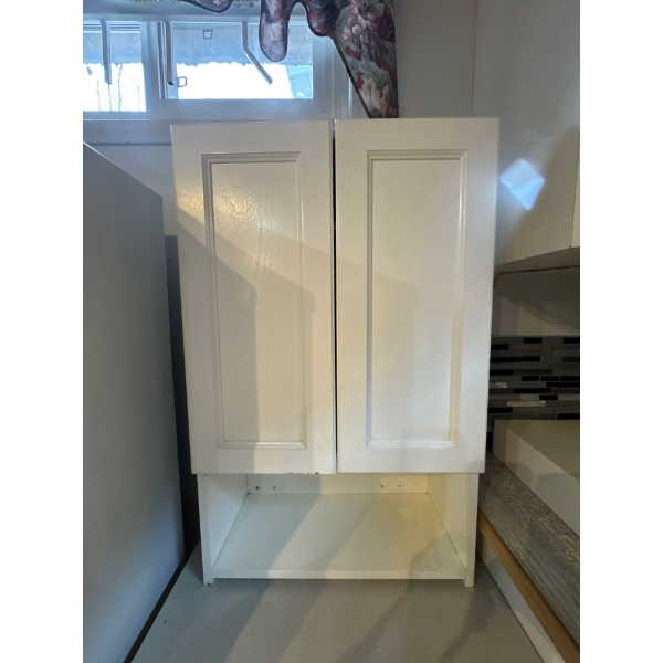  white Shaker-style wall-mounted cabinet