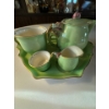 Image 3 : vintage Royal Winton Grimwades green "Tiger Lily" or "Rosebud" breakfast set for one. 
The set typic