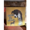 Image 1 : Cute 20x20 painting featuring two dogs with the quote "Dream Big Dreams"