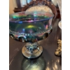 Image 11 : Japanese ceramic oil lamp with floral design, a pressed cut glass compote or candy dish with ornate 