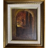 Image 1 :  painting depicting a stone entryway or alleyway. 