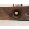 Image 3 : Wooden carpenter's level with brass fittings and inset bubble vial, featuring two viewing windows. T