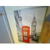 Image 1 : IKEA black and white featuring a red telephone booth print with Big Ben in the background. 35.5in ta