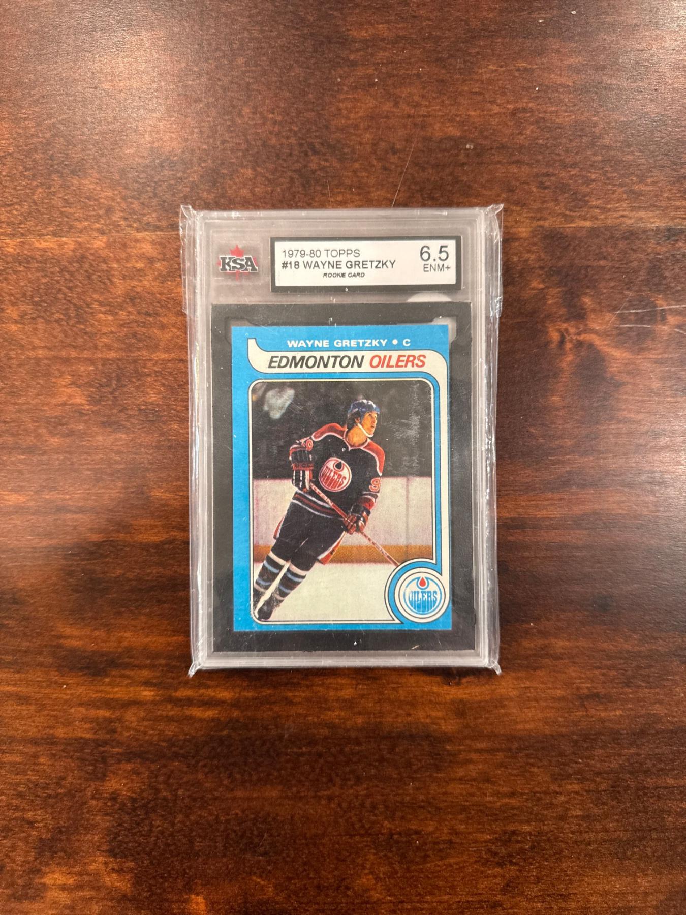 Wayne Roodie 1979-80 Topps Wayne Gretzky rookie card (#18), graded 6.5 ENM+ by KSA ...