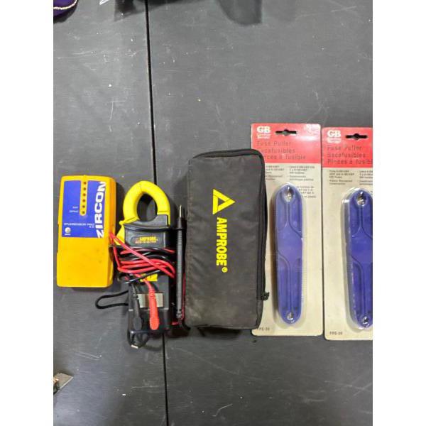 Fuse puller, two of them. Amp probe ACD 10 Ultra and stud sensor pro.