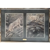 Image 1 :  limited edition lithograph print titled "High & Dry" by artist R.V. Stanley, featuring snow leopard