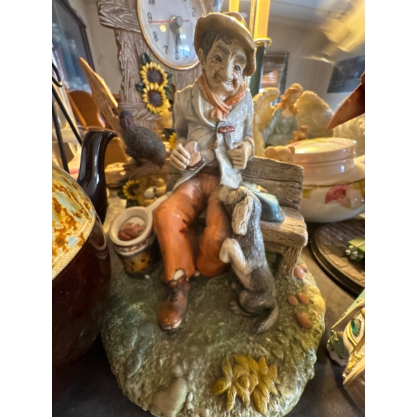 All items on top of shelf.