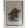 Image 2 : framed vintage print depicting the Maison Kammerzell in Strasbourg, France, a historic building cons