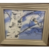 Image 1 : DIXMOR Tree & Bird Art Canvas Print Featuring Birch-Tree & Black-capped Chickadee