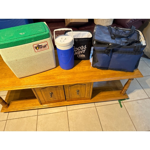 Four coolers. Coleman cooler Coleman ice cooler jug.
