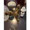 Image 4 : Japanese ceramic oil lamp with floral design, a pressed cut glass compote or candy dish with ornate 