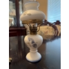 Image 8 : Japanese ceramic oil lamp with floral design, a pressed cut glass compote or candy dish with ornate 