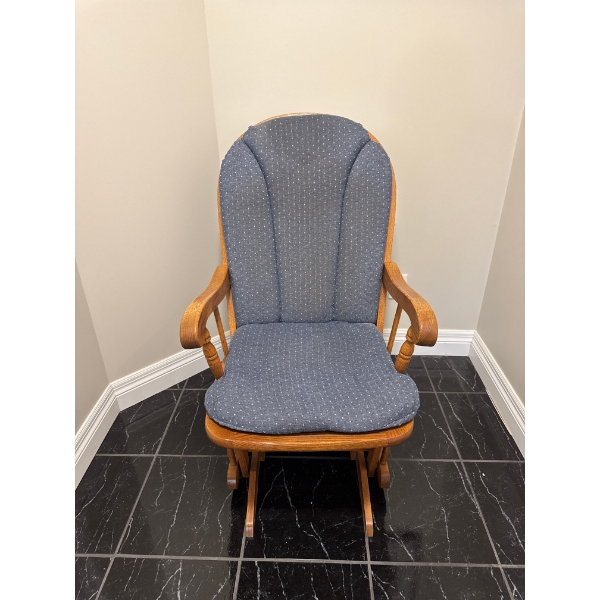 Vintage rocking chair, wooden with a cushion
