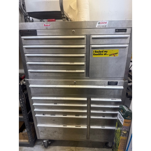 Detroit Diesel Series 60 new steel quality craft tool chest. 41 inches wide by 18 inches deep by 62 