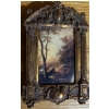 Image 1 :  antique miniature oil painting, likely dating back to the 18th or 19th century, featuring a pastora