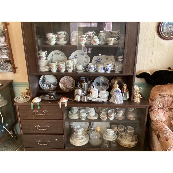  China cabinet. It's 58 inches long by 63 and a quarter high by 16 deep.